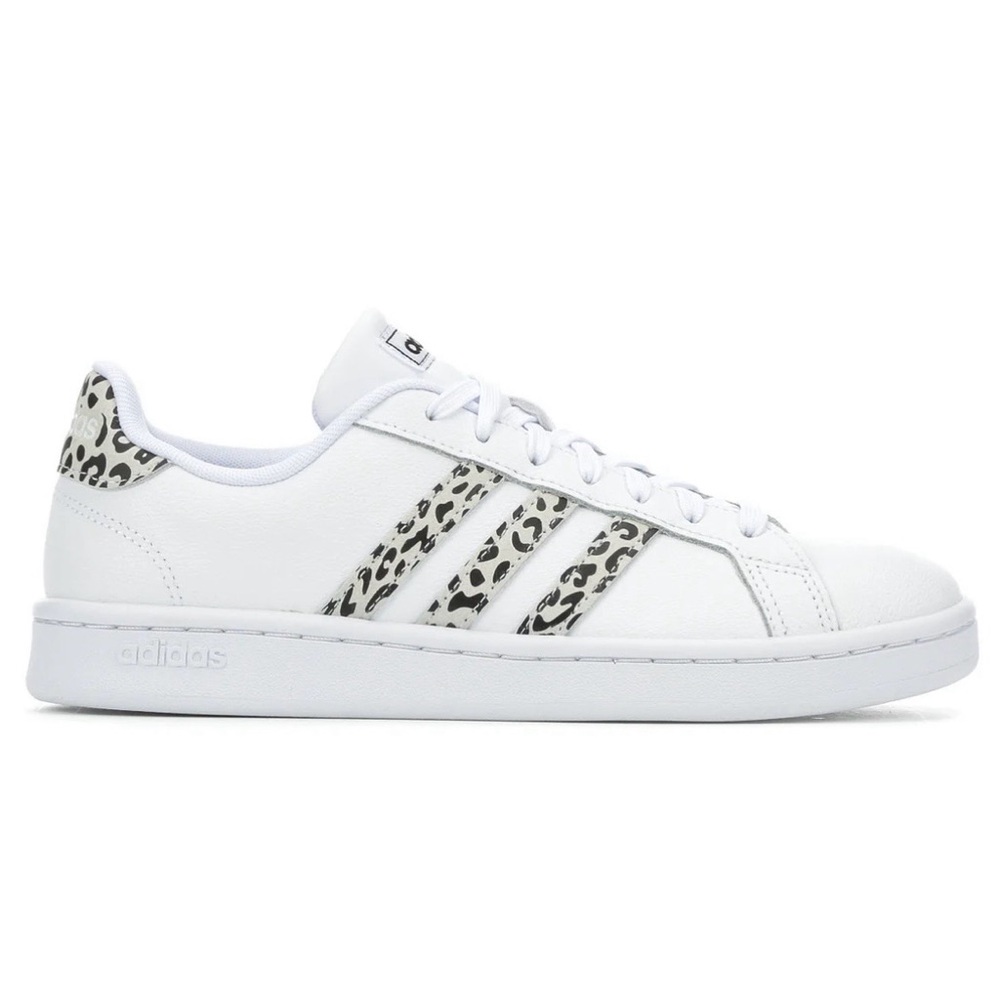 NWT Adidas Grand Court Snow Leopard Print Sneakers